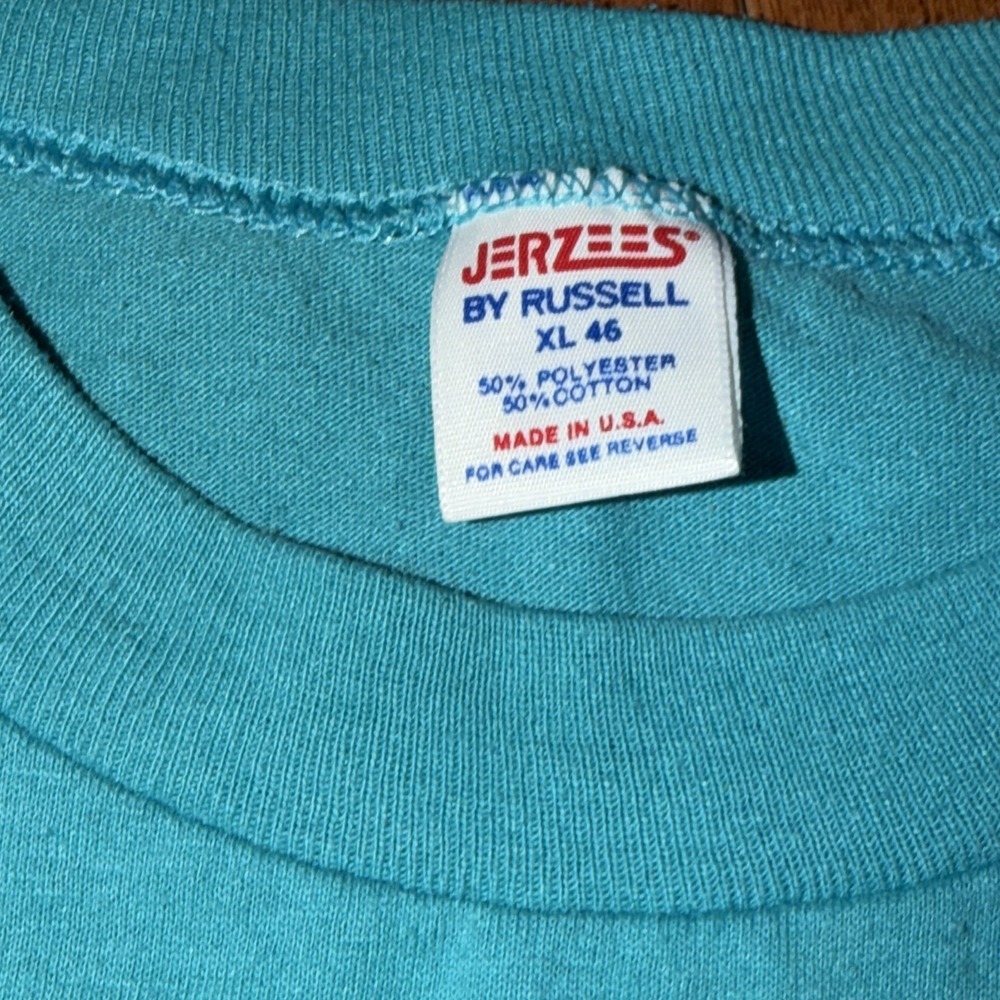Vintage Single Stitch Jerzees T-Shirt Dad Joke Finance Made in USA - Picture 3 of 7